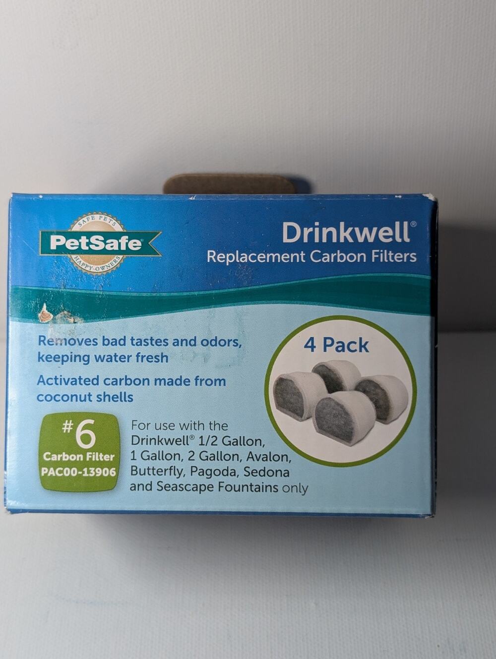PetSafe Drinkwell Replacement Carbon Water Filters 4 Pack #6 PAC00-13906 - NEW